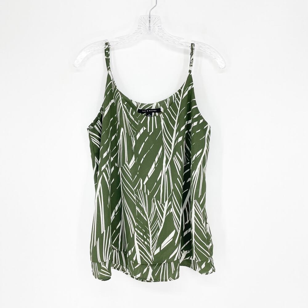Zac & Rachel Spaghetti Strap Tropical Print Top Size Medium